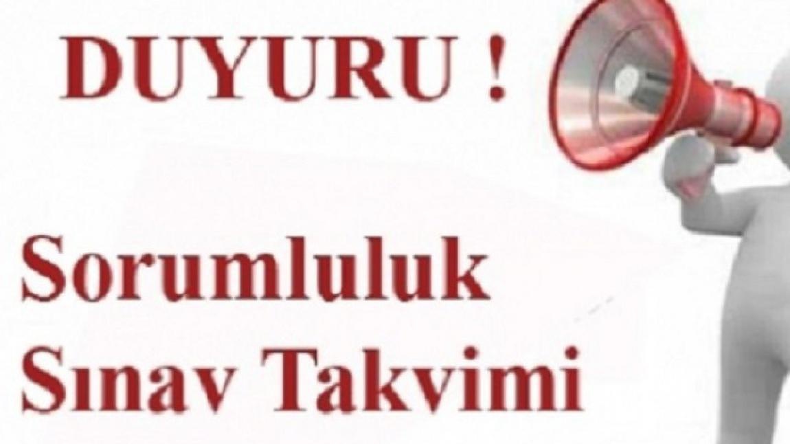 2025 Yılı Haziran Ayı Sorumluluk Sınav Takvimi